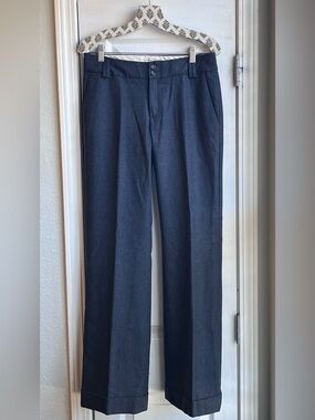 Banana Republic Martin Fit Pants Wide Leg Wool Stretch Trousers Black Size 4